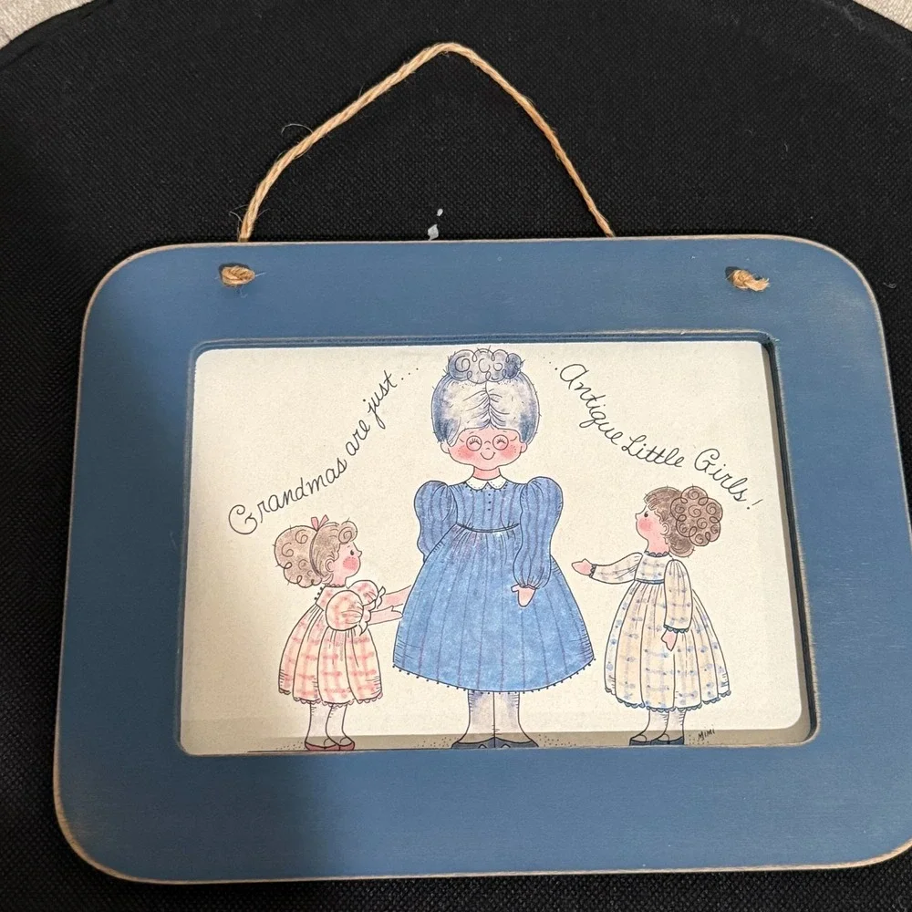 Grandmas Are Just Antique Little Girls Mini Framed Picture Cottagecore